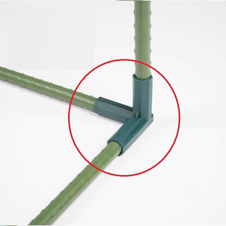 (A2) Khớp nối góc 3 chiều dùng nối ống thép bọc nhựa làm giàn leo.