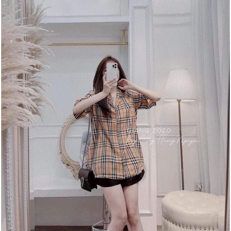 áo sơ mi kẻ bbr cổ vest