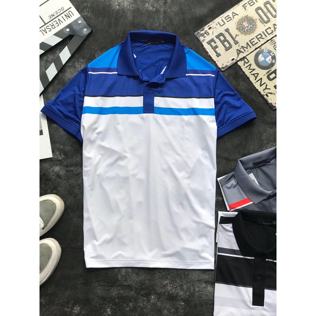 áo thun sport thể thao cổ bẻ ba màu | BigBuy360 - bigbuy360.vn