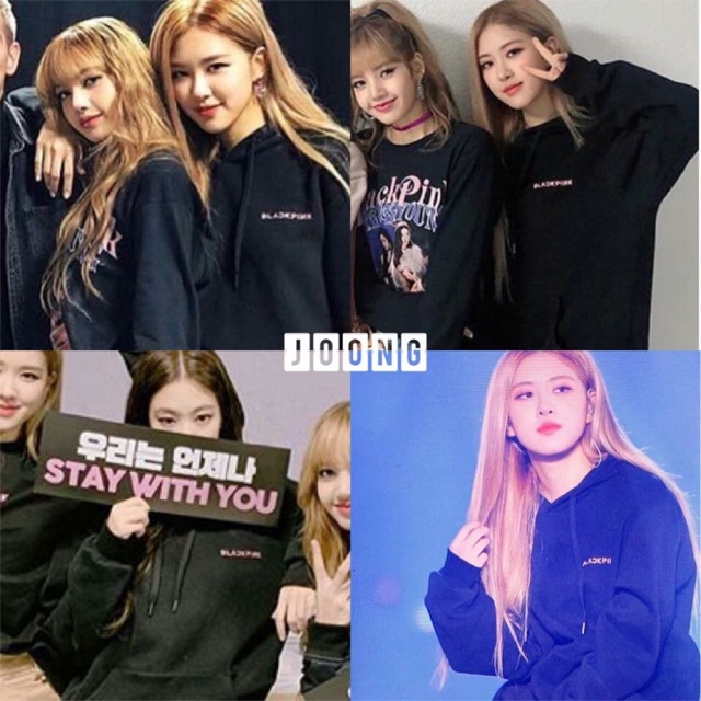 áo nỉ mũ logo Blackpink