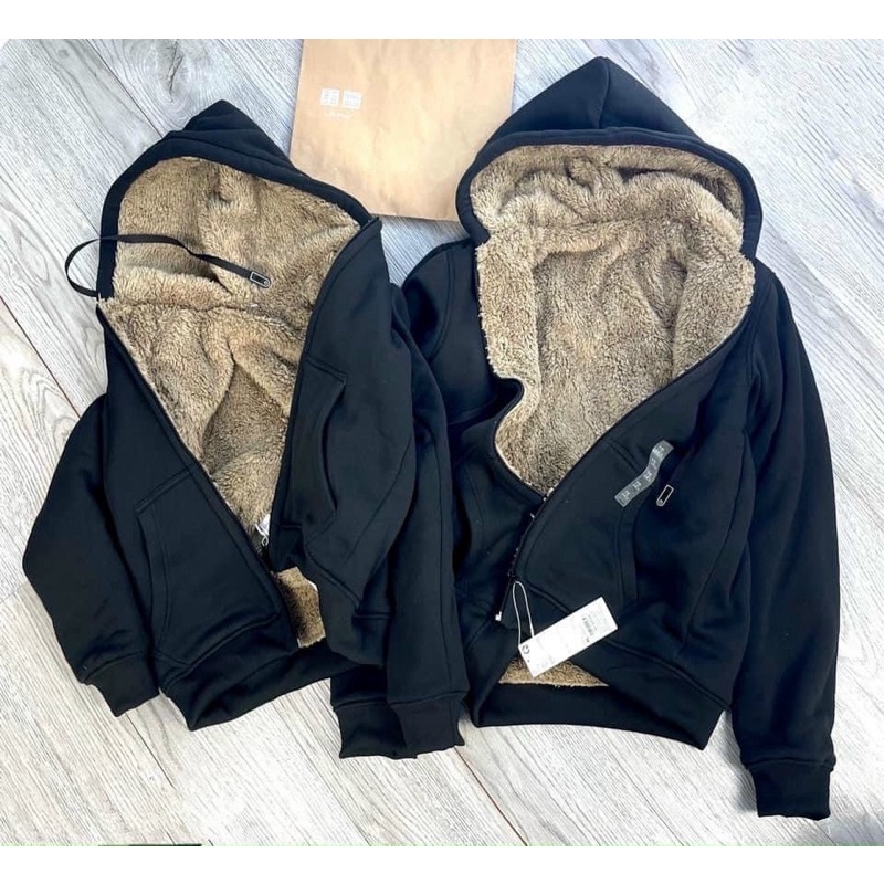 Áo khoác nỉ hoodies lót lông full áo siêu ấm