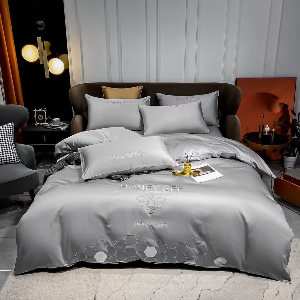 Bộ chăn ga gối phi lụa M2T BEDDING Luxury phong cách hiện đại chất vải mát đủ kích thước và màu sắc