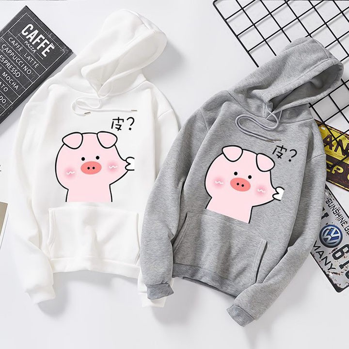 Áo hoodie nữ in hình lợn béo siêu cute nhiều màu sắc 45-65kg