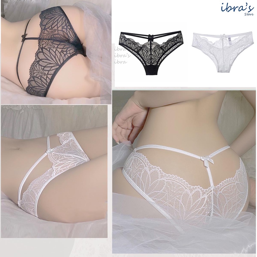 Quần lót ren nữ gợi cảm cạp thấp cotton lưới trong suốt , lingerie sexy iBra's store iB074