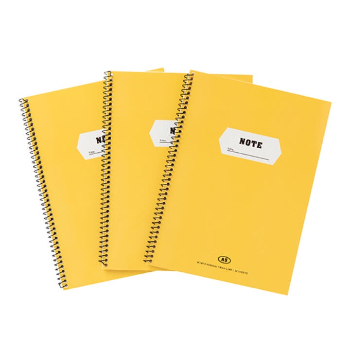 Set 3 Sổ Ghi Chép Lò Xo ARTBOX Hàn Quốc Khổ A5 Màu Vàng