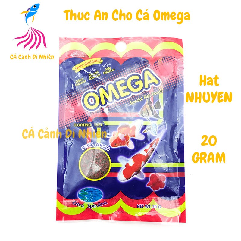 Thức ăn cho cá cảnh OMEGA hạt NHUYỄN nhiều màu 20g