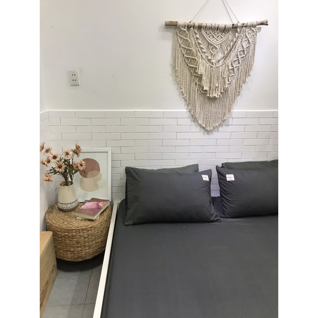 Bộ ga vỏ gối cotton tici MD.Decor - Bedding trơn màu, drap nhiều kích thước miễn phí may bo chun M4,M6,M8