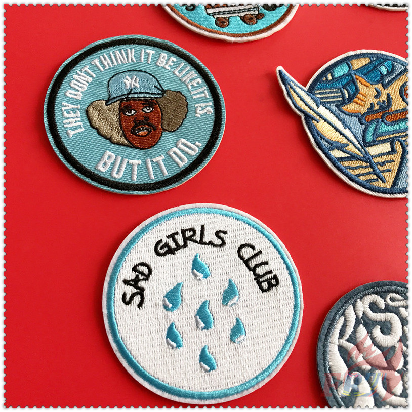 ✿ VSCO：Sad Words Iron-on Patch ✿ 1Pc Diy Embroidery Patch Iron on Sew on Badges Patches