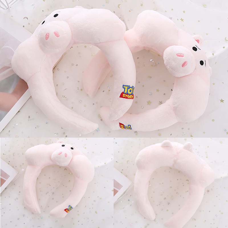 Băng Đô Cài Tóc Hình Chú Heo Nhồi Bông Dễ Thương Cho Nam Và Nữ