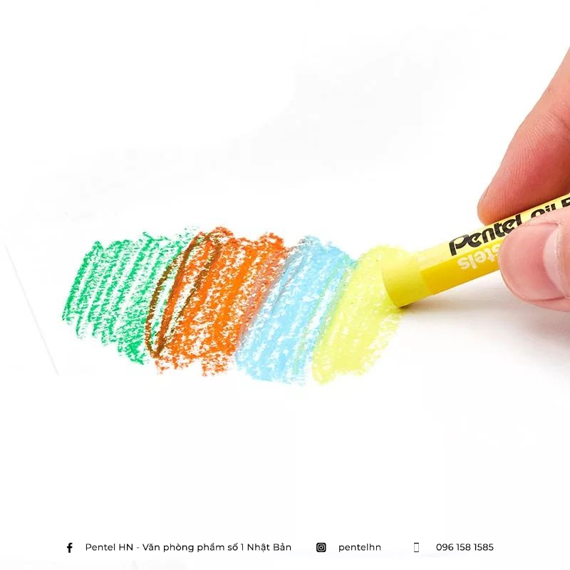 Sáp Màu Dầu Pentel Oil Pastel 25 màu PHN-25 | Màu Sắc Tươi Sáng | An Toàn Không Độc Hại