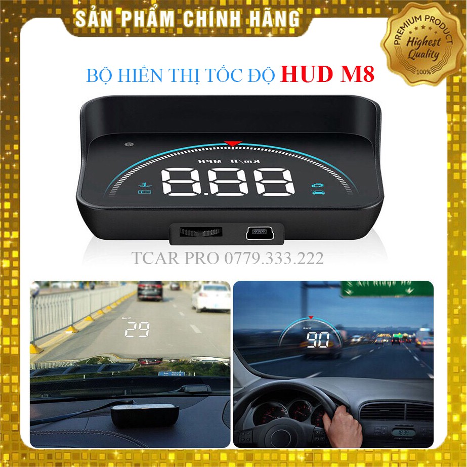 Bộ Hiển Thị Tốc Độ Ô tô HUD M8 Trên Kính Lái Và Cảnh Báo Tốc Độ Thiết Bị Cắm Cổng OBD