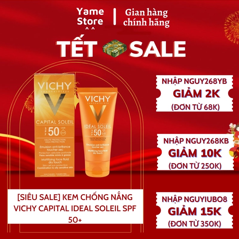 [SIÊU SALE] KEM CHỐNG NẮNG VICHY CAPITAL IDEAL SOLEIL SPF 50+