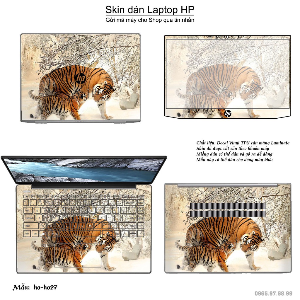 Skin dán Laptop HP in hình Con hổ (inbox mã máy cho Shop)