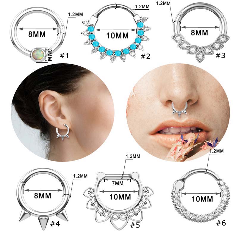 Khuyên Mũi Chất Liệu Thép Không Gỉ Đính Đá Zircon Nhiều Màu Tùy Chọn Thời Trang