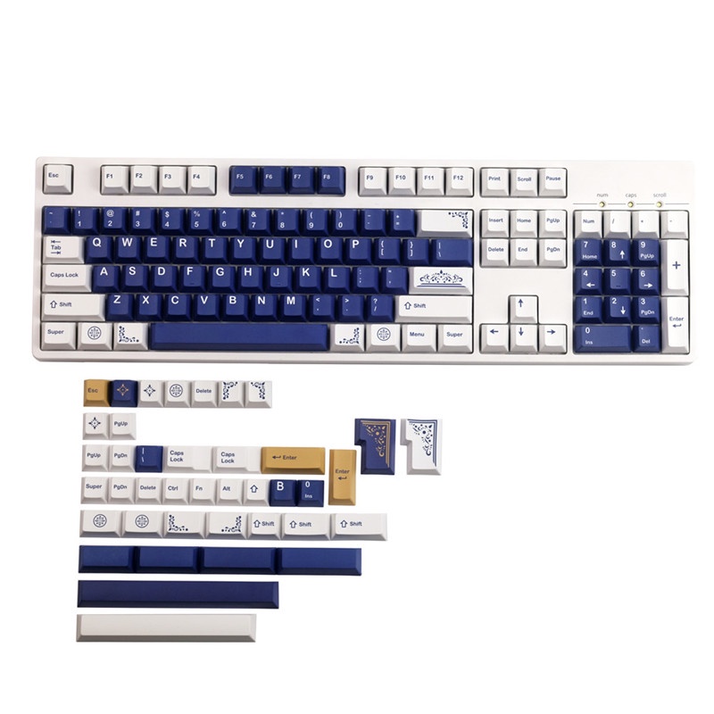 Keycaps GMK lazurite, 144 phím keycaps Cherry Profile DYE-SUB Cá nhân hóa GMK Keycaps cho bàn phím cơ