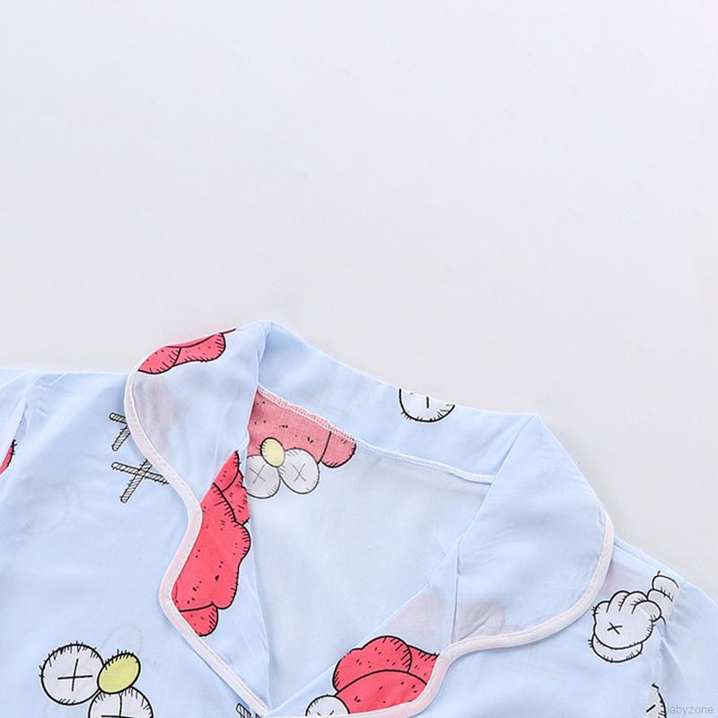 Bộ đồ ngủ tay ngắn in họa tiết hoạt hình đáng yêu cho bé trai
