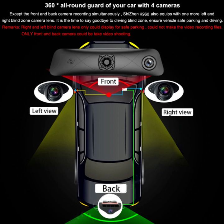 Camera hành trình 360 độ gắn gương ô tô, thương hiệu cao cấp Whexune - K960