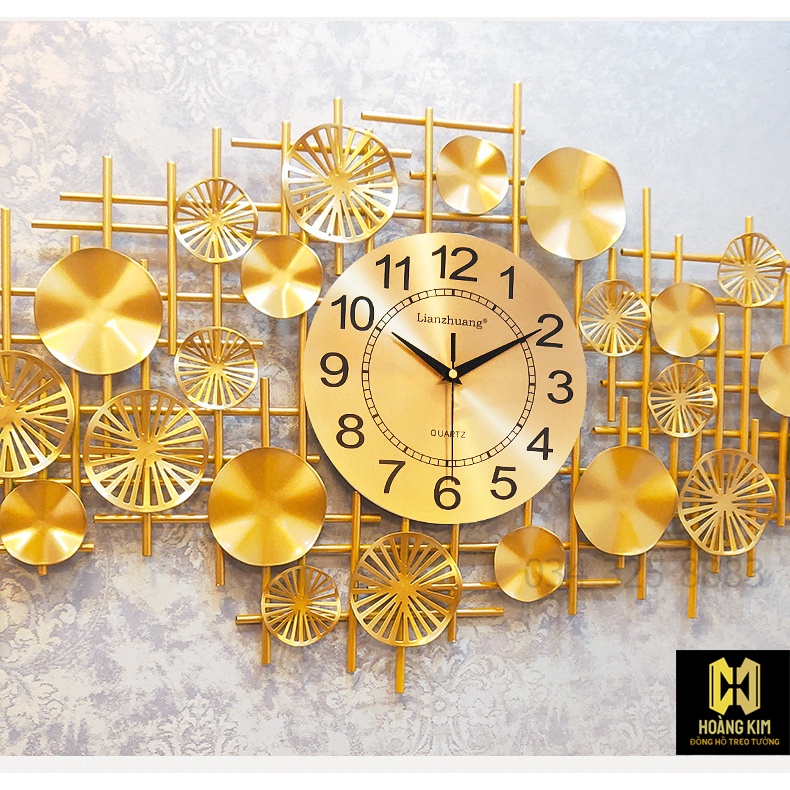 Đồng hồ treo tường Đồng hồ trang trí Decor kiểu dáng sang trọng hiện đại size 120x50cm