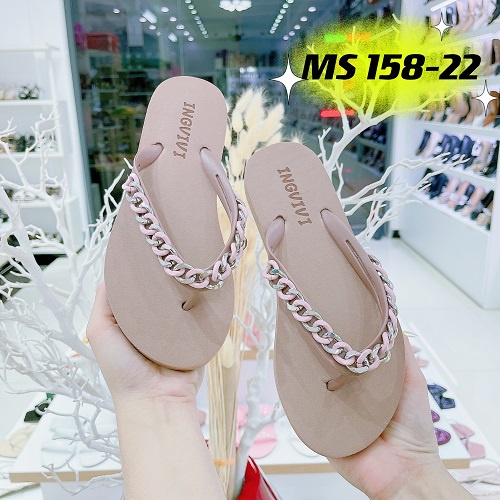 Dép xỏ ngón, tông nữ đính đá Quảng Châu Qybaby 019 đen/trắng/hồng/nude - TRINH LÊ SHOP