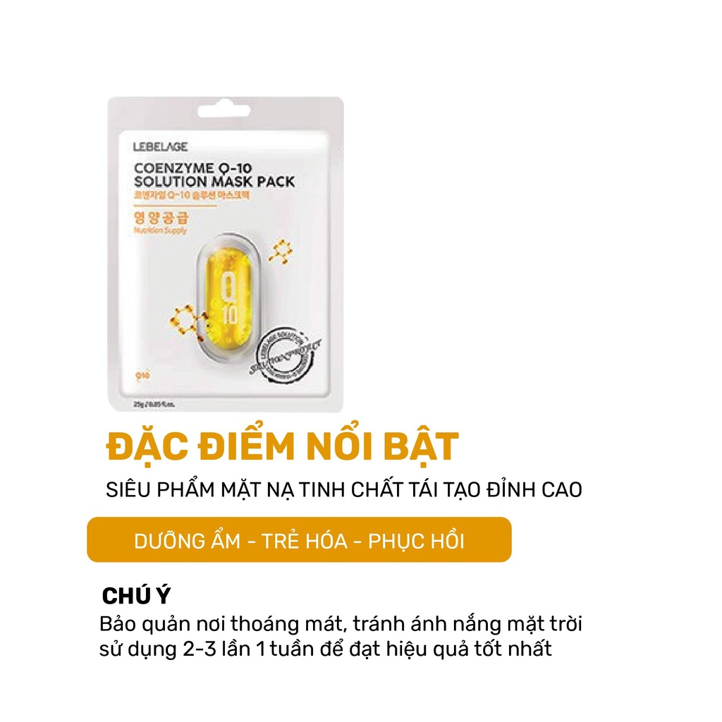 Mặt Nạ Dưỡng Trắng Da, Ngăn Lão Hóa Lebelage Coenzyme Q-10 Solution Mask Pack 25g