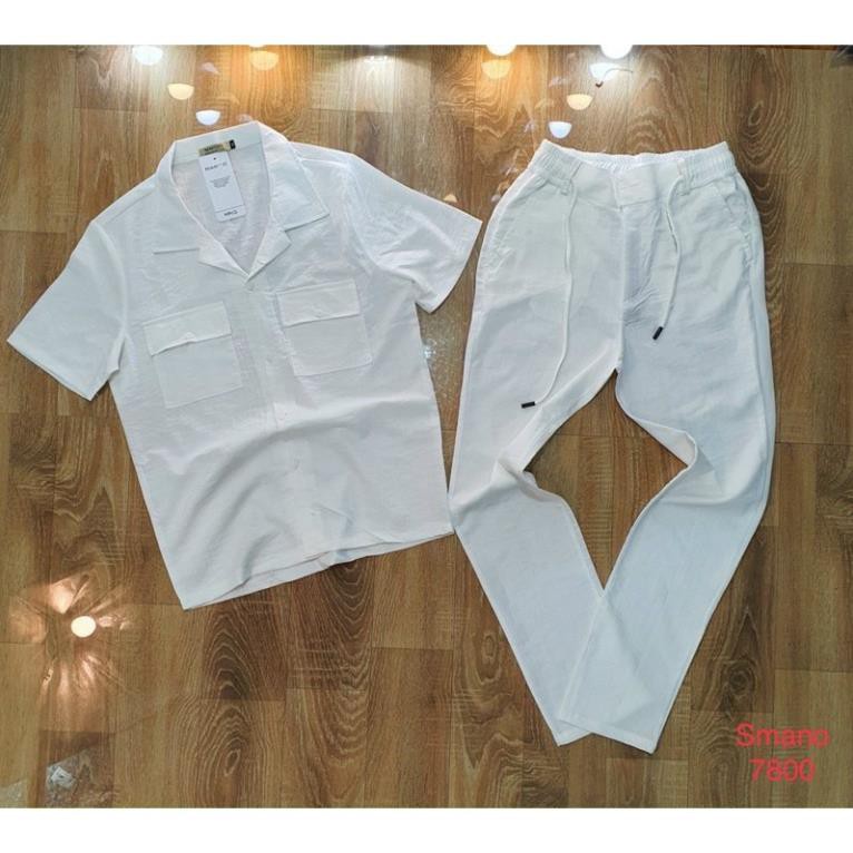 Đồ bộ đũi cổ tàu áo cộc quần dài . Bộ thể thao đũi thời trang 🥇 *