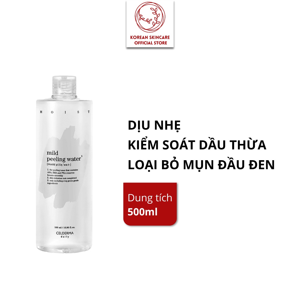 Combo Nước tẩy trang Celderma Micellar Cleansing Water và Nước hoa hồng tẩy da chết Celderma Mild Peeling Water 500ml