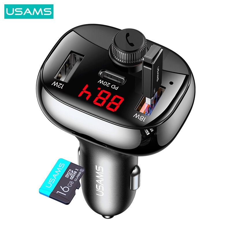 Usams Thiết Bị Sạc Điện Thoại / Máy Tính Bảng 50W BT5.0 TF Màn Hình Kỹ Thuật Số