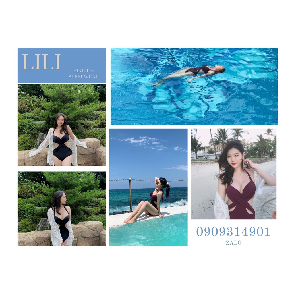 (Có hình thật, bigsize) Bikini đen, tím mẫu mới Hàn Quốc khoét eo đan đây eo tôn ngực khoe dáng sexy quyến rũ