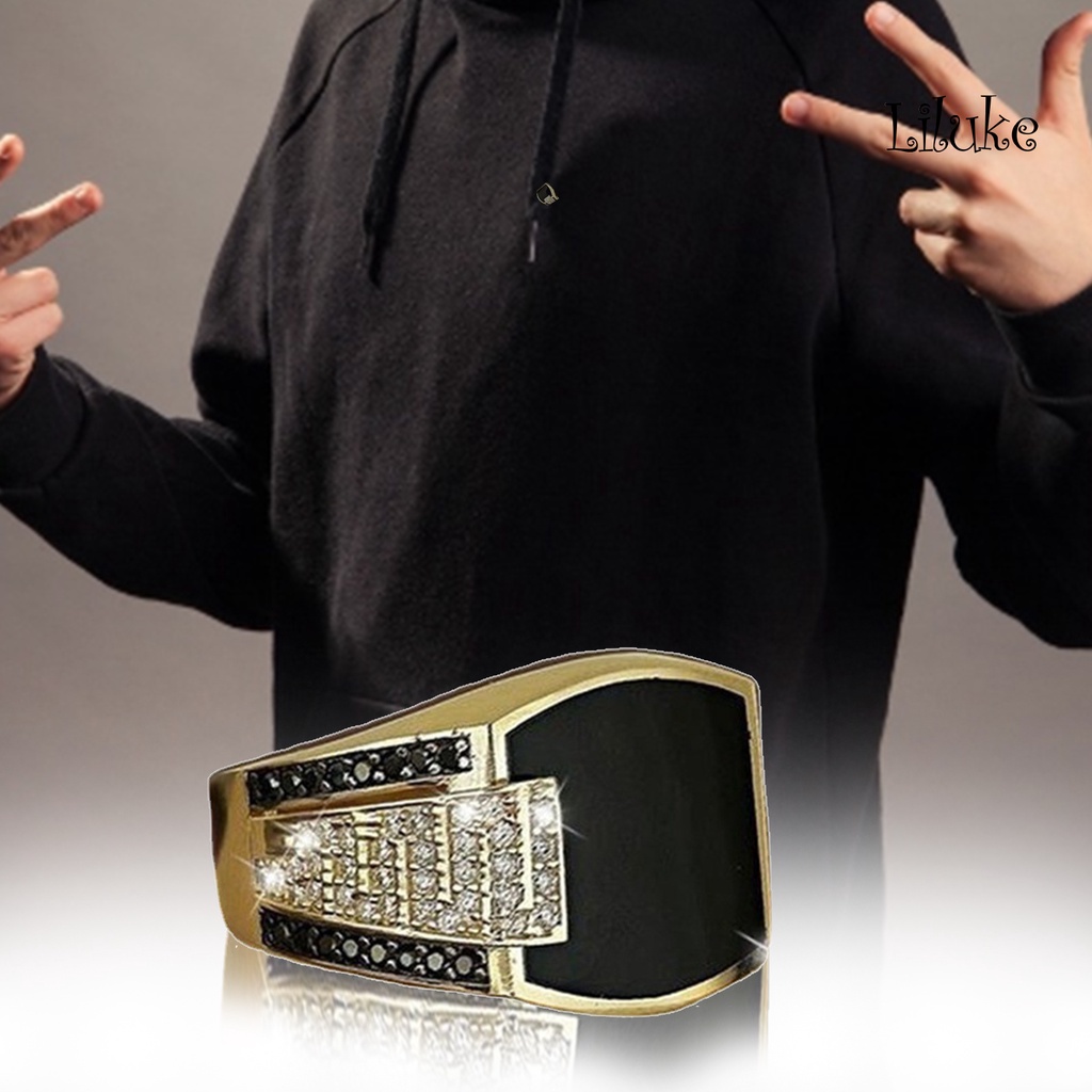 Nhẫn Hợp Kim Đính Đá Màu Đen Sang Trọng Thời Trang Cho Nữ