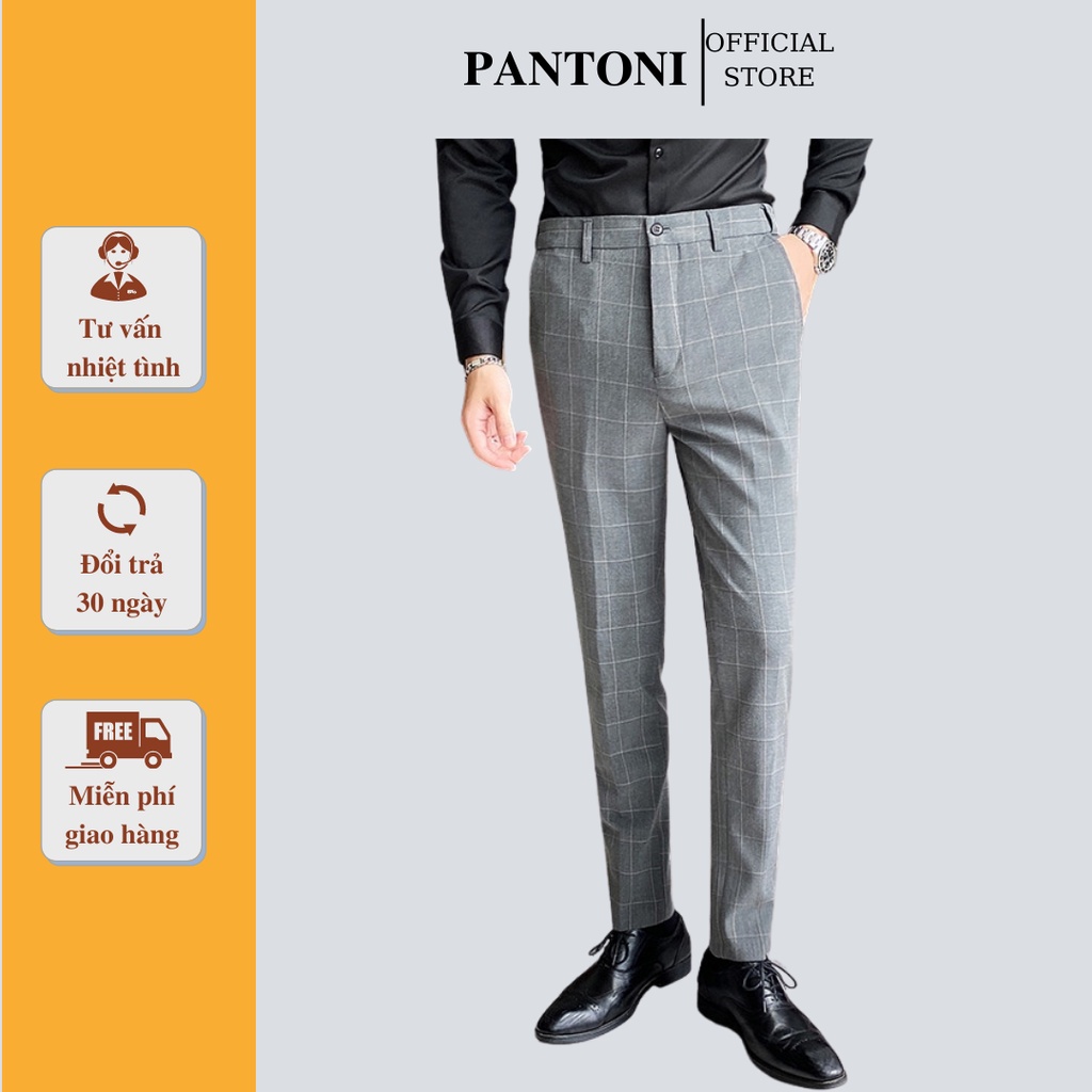 Quần âu nam kẻ caro chất vải cotton cao cấp, Quần baggy nam chuẩn thiết kế hàn quốc, cực tôn dáng, lịch sự, trẻ trung
