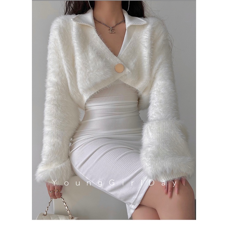 Áo Khoác Cardigan Cổ Chữ V Phong Cách Hàn Quốc Thời Trang Mùa Thu Mới Cho Nữ