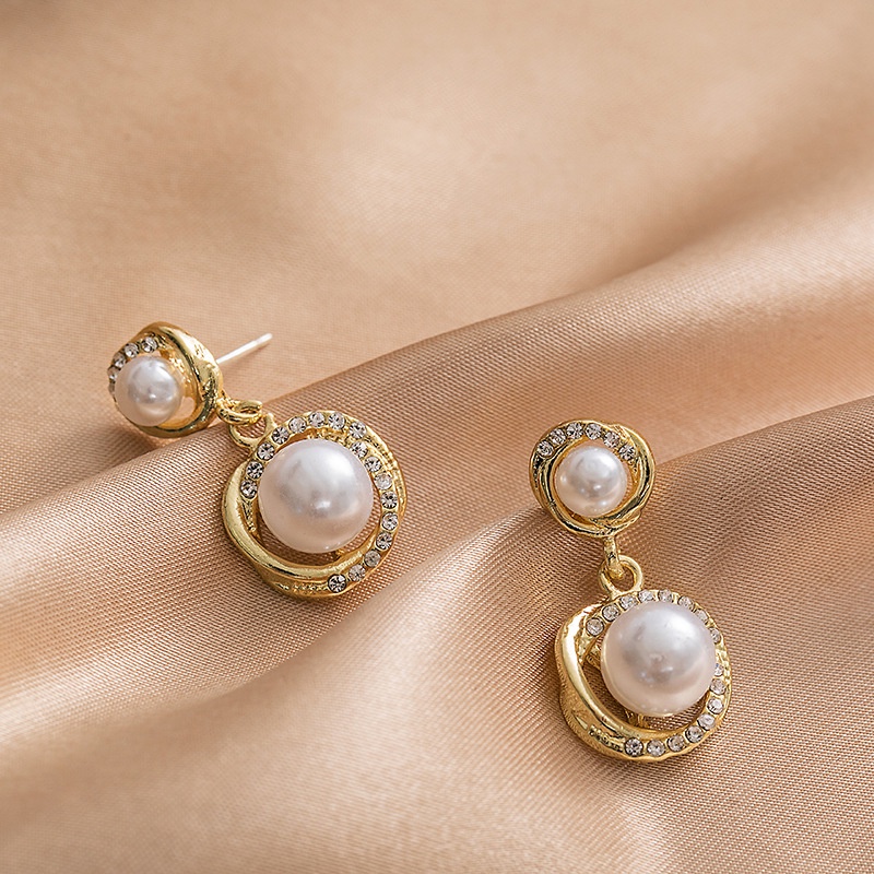 Bông Tai Mạ Bạc 925 Đính Đá Kim Cương Nhân Tạo Phong Cách Hàn Quốc Thời Trang