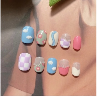 Mẫu nailbox móng up caro viền nổi