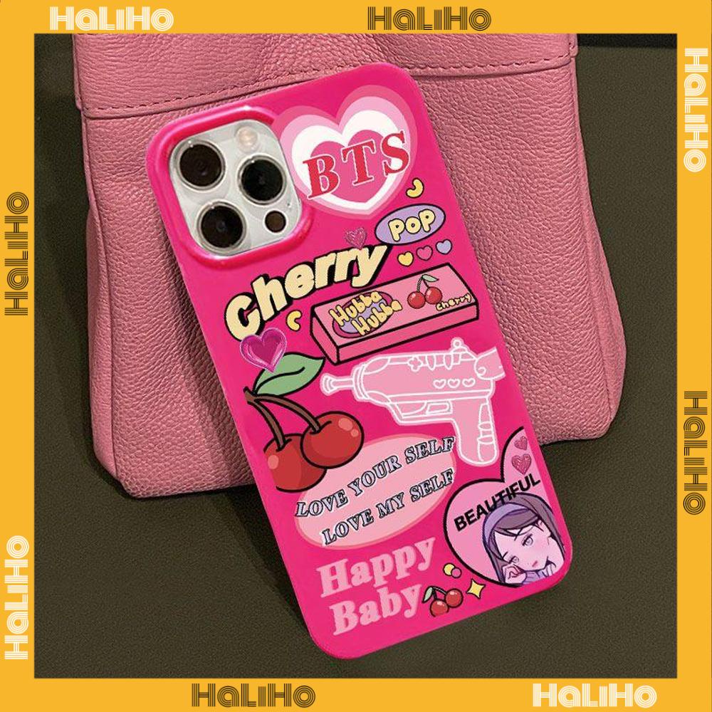 iPhone Case For 14 Series TPU Soft Case Sweet Cute Cherry Pop Glossy Rose Pink Candy Case Camera Protection Shockproof For iPhone 14 13 12 11 Plus Pro Max 7 Plus X XR