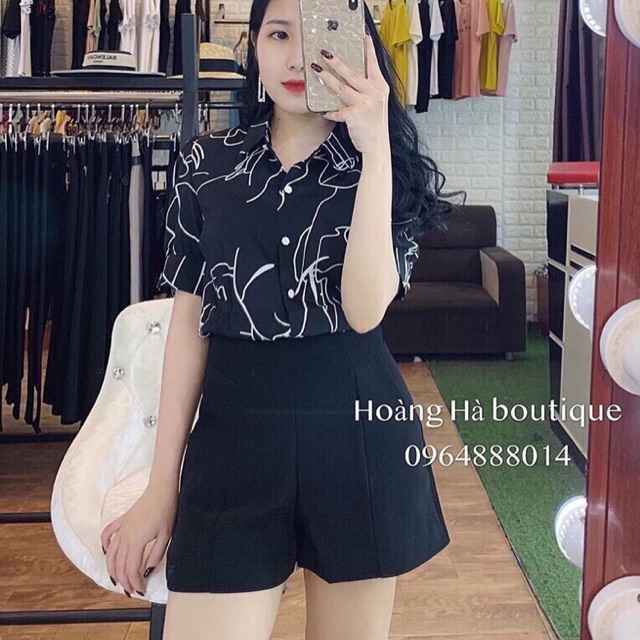 Quần sooc mưa cạp liền eo thon