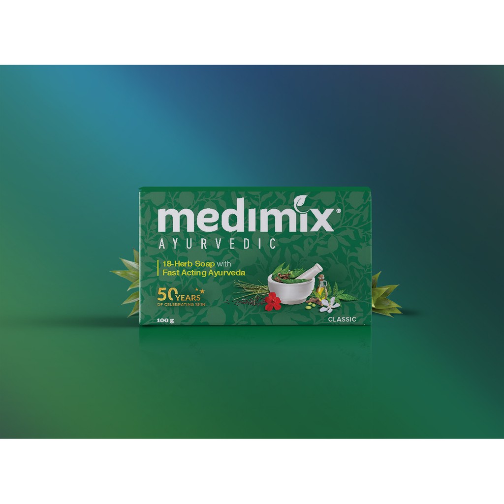 Xà phòng Medimix 18 Loại Thảo Dược Ayurveda Tác Động Nhanh 125g