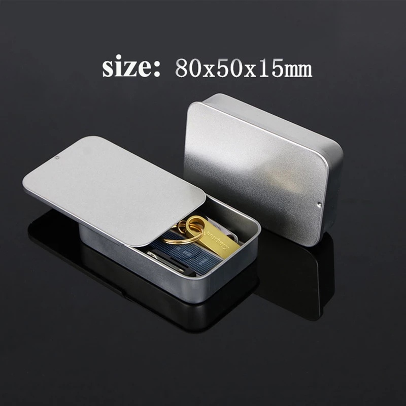 [Mini Sliding Lid Sliding Gum Tin Box] [Candy &amp; Ointment &amp; Key &amp; Jewellery Organiser] [Portable Rectangular Iron Container]