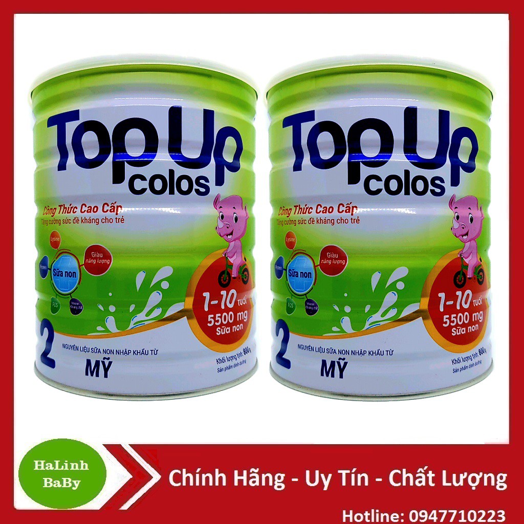 Combo 2 Lon Sữa Topup Colos Số 1,2 800g [Date 2023]