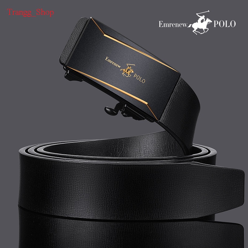 Thắt Lưng Nam Da Bò Cao Cấp Emrenew Polo 2 Lớp Full Hộp Đựng Khóa Tự Động