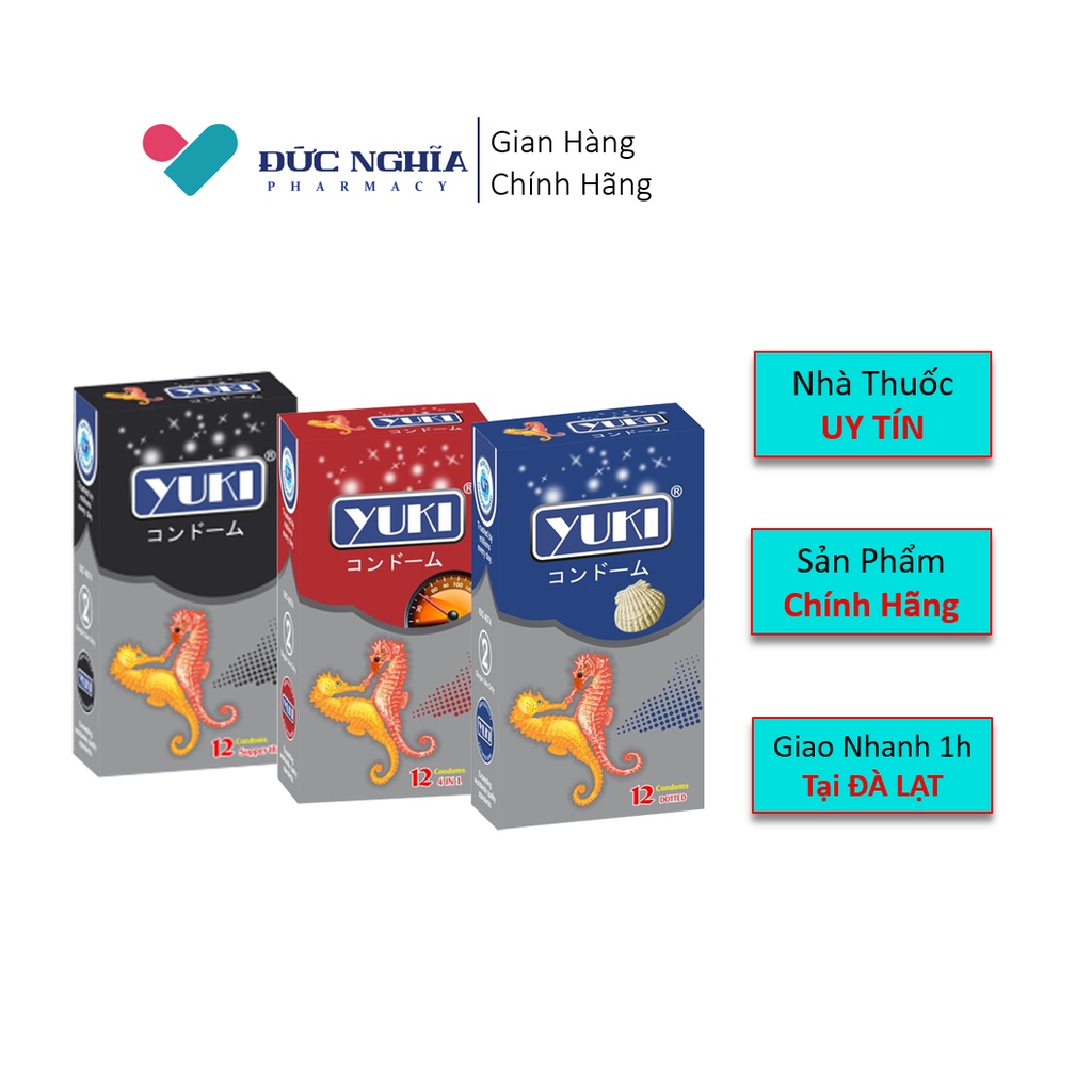Bao Cao Su Yuki Các Loại 4In1- Siêu Mỏng – Gân Gai (Hộp 12 Cái)
