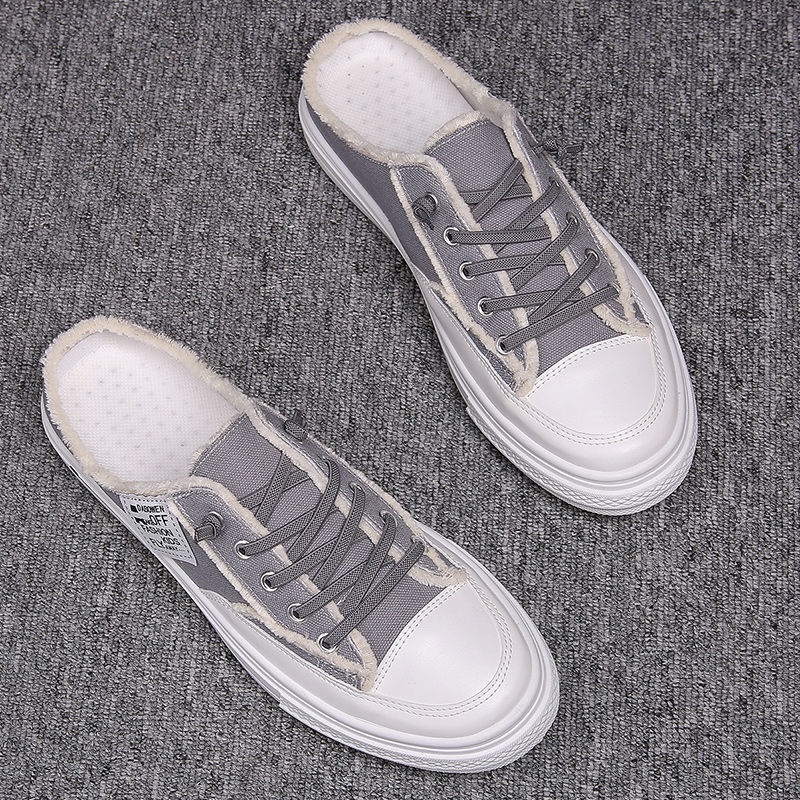 Giày Lười Vải Canvas Thể Thao Thời Trang Phong Cách Hàn Quốc Cho Nam