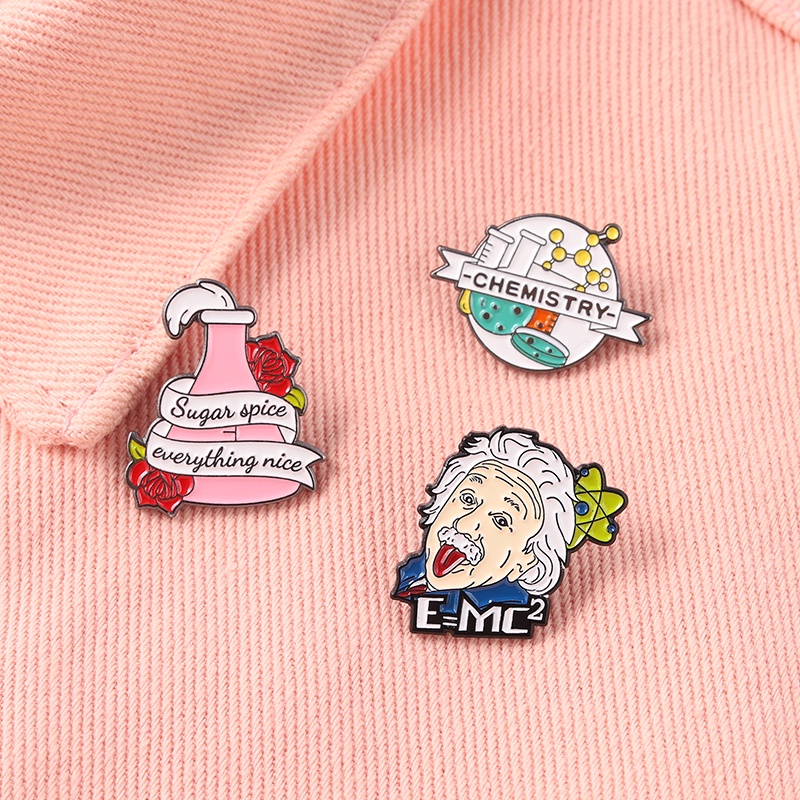 Ghim Cài Áo Hình Einstein Physicist 3 Kiểu Dáng Dễ Thương Dùng Làm Quà Tặng