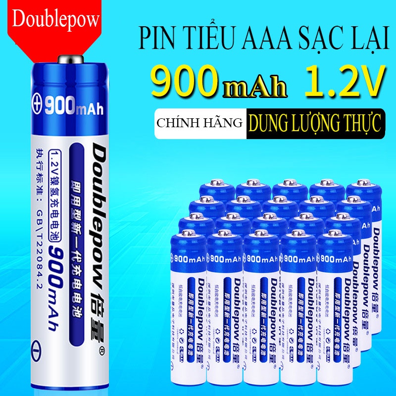 Pin tiểu AAA sạc lại  Doublepow dung lượng 900mAh - Pin chuyên dành cho đồ chơi, cân điện tử, điều khiển