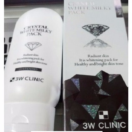 Kem ủ kích trắng da mặt toàn thân 💞𝑭𝒓𝒆𝒆𝒔𝒉𝒊𝒑💖 mỹ phẩm hàn quốc chính hãng 3W CLINIC CRYSTAL WHITE MILKY PACK