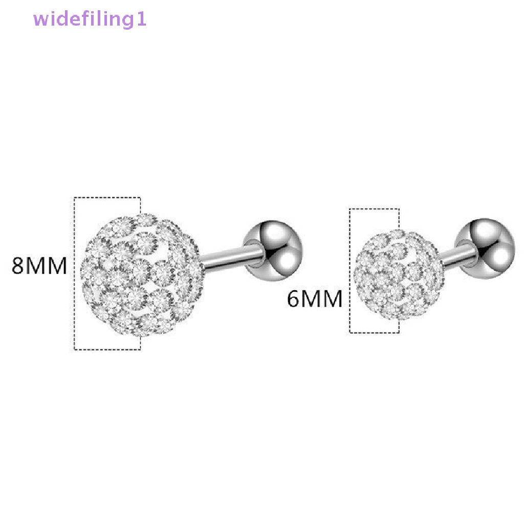Widefiling1 Khuyên Xỏ Tai / Đeo Sụn / Môi / Tai Bằng Thép Phẫu Thuật Đính Đá Pha Lê Helix Bên Trong Đẹp Mắt Dành Cho Bạn Nữ