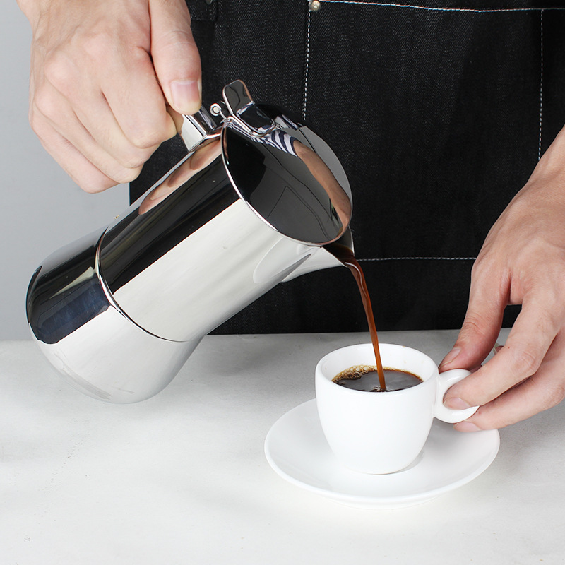 Nồi Moka trên bếp bằng thép không gỉ Máy pha cà phê Espresso Bình pha 4CUPS / 6CUPS Stainless Steel Stovetop Moka Pot Espresso Coffee Maker Pot Percolator 4CUPS/6CUPS