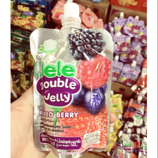 Lốc 3 Gói Nước Ép Thạch Trái Cây Thạch Jele Double Jelly Mixed Berry 125gr - Nước Ép Trái Cây Thái Lan