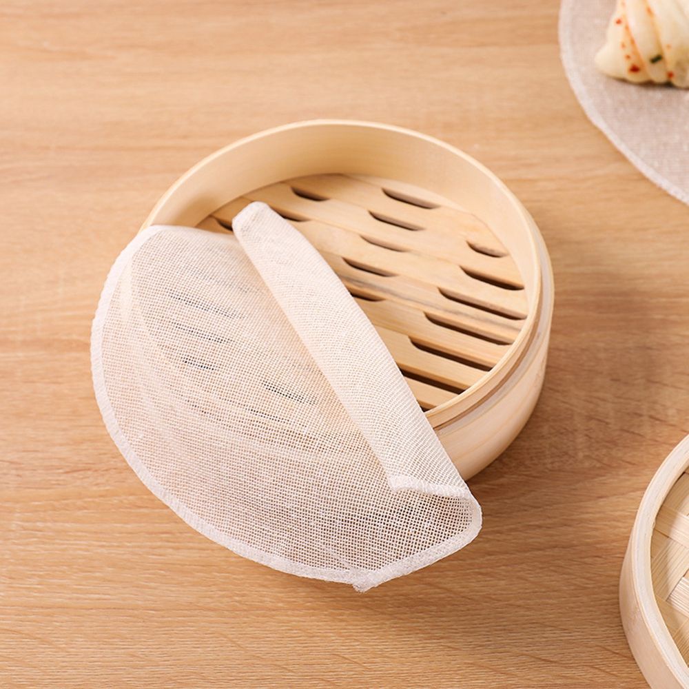 Tấm Vải Cotton Lót Nồi Hấp Bánh Bao Hình Tròn Chống Dính Tiện Dụng