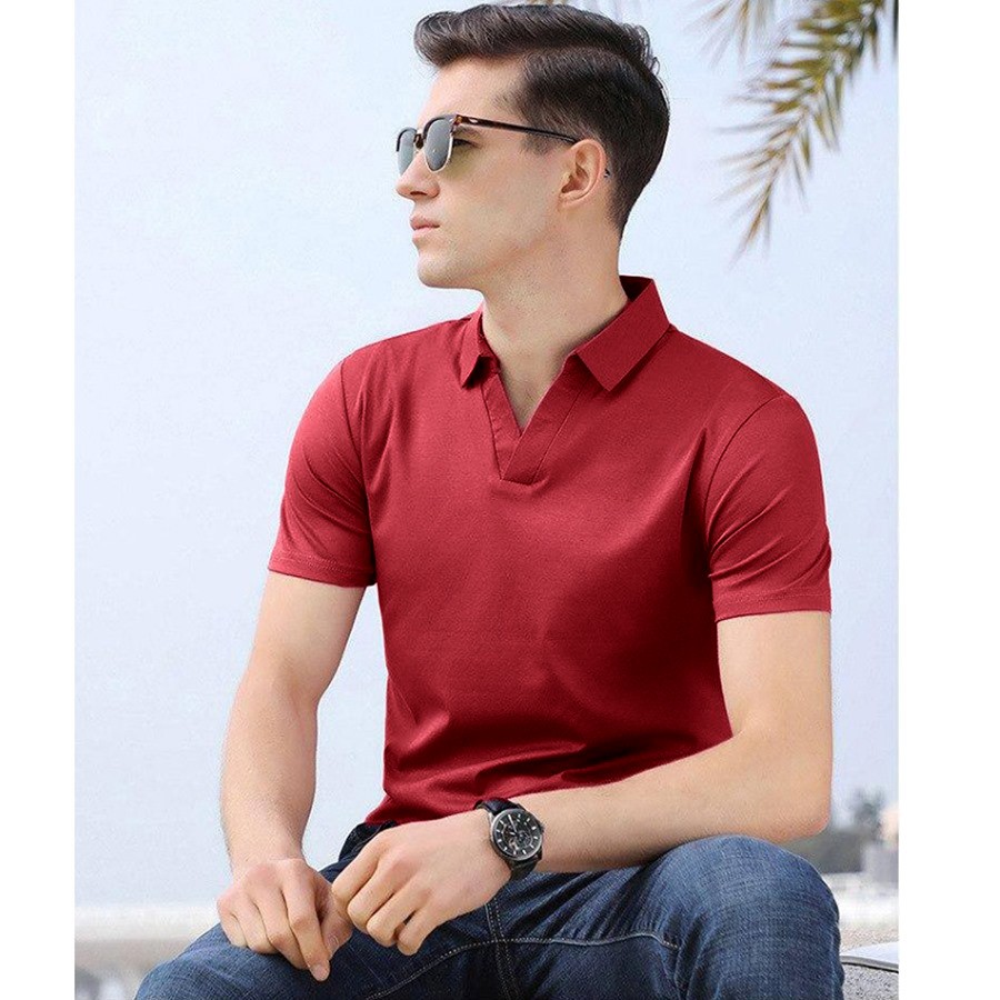 Áo Phông Nam Cổ V vải thun lạnh xuất xịn, chuẩn form - áo polo nam - áo phông nam có cổ - BOOLY | BigBuy360 - bigbuy360.vn