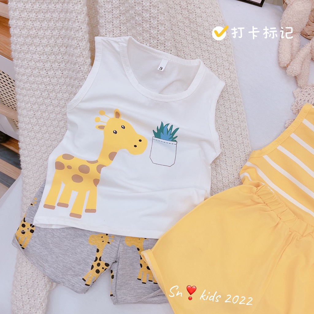 Set Quần Áo Sát Nách  bé trai 2  màu Cực Xinh Cho Bé